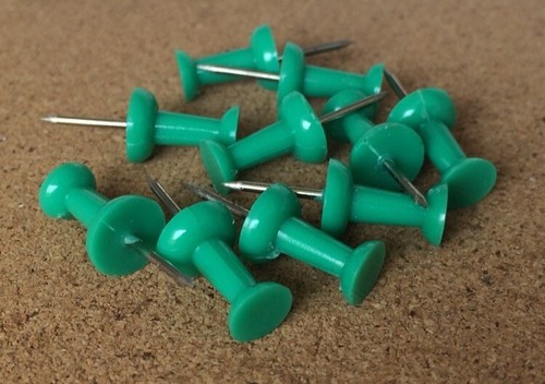 Push pins cork - 10, cork/notice