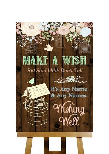 Rustic wood effect wishing - rustic,