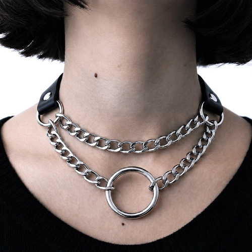 Gothic punk double chain - gothic,