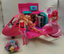 Barbie Dream Plane Pink Airplane Jet Mattel 2019 24" Length With 4 Barbies