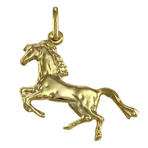 9ct gold rearing horse charm - 9ct,