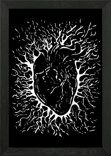 Frozen heart framed wall - framed,