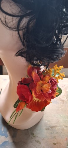 Hair flower brooch vintage - flower,