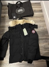 Canada Goose Wyndham Parka Jacket Medium Black Red Badge