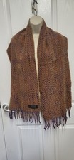 Women's Made in Italy Virgin Wool Multicoloured Woven Fringe Wrap Shawl Scarf