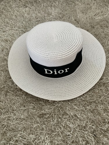 White dior straw boater - white, sun