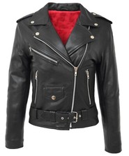 Ladies Real Leather Biker