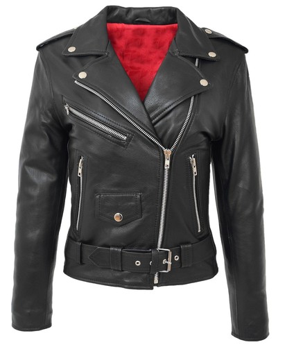 Ladies real leather biker - ladies,
