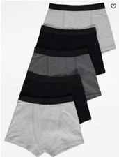 5 PACK Boys Grey Trunks Shorts Pants Age 2-18 underpants 100% Cotton Undies