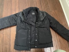 Y-3 puffer down jacket leather