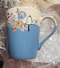 Cath Kidston Stanley Mug Snoopy Kingswood Rose Sapphire Blue Rare Discontinued