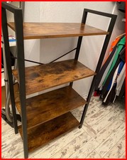 Vintage Industrial Bookcase Display Storage Shelving Unit Rustic Style Metal NEW