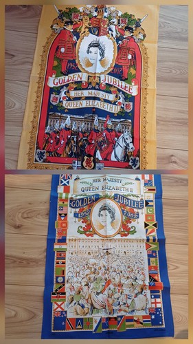 Vintage cotton tea towels - vintage,