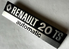 Renault 20 TS automatic Car Badge Emblem Original Chrome Metal