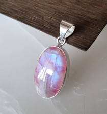 Pink Moonstone Pendant Solid