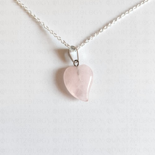 Heart rose quartz necklace - quartz,