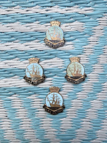 Hms victory brass enamel lapel - hms,
