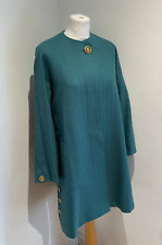 AVOCA A line coat jacket women's M VGC herringbone tweed wool midi classic green