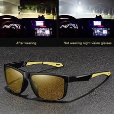 Night Driving Glasses HD Anti Glare Vision Polarized Yellow Lens Tinted Unisex