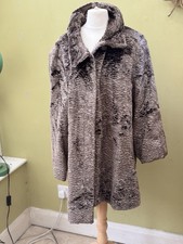 CC Glossy Bronze Astrakhan Style Swing Coat vgc XL 