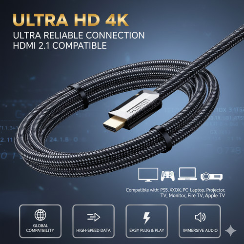 Flat hdmi cable 1 - cable, 2.1