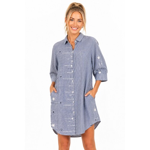 Closet blue white striped - closet,