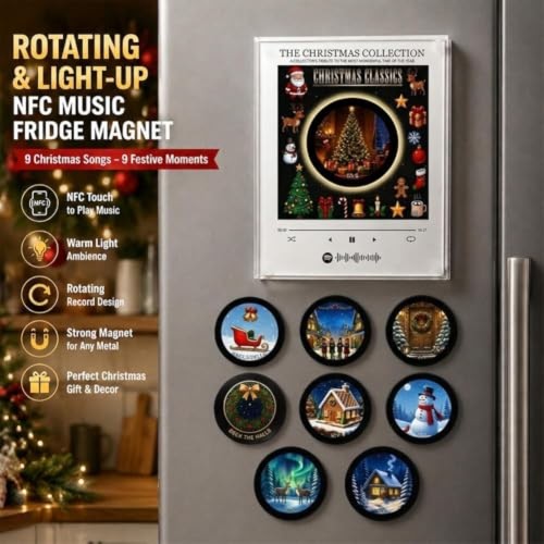 Christmas vinyl player - christmas, fridge