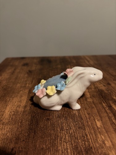 Vintage ceramic white rabbit - vintage,