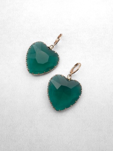Emerald heart dangle - emerald,