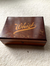 Antique Treen 'Sandringham Whist Cabinet' Box with Playing Cards/Markers c1900