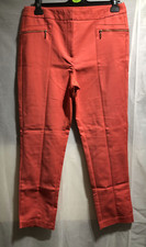F&F WOMENS SALMON PINK SLIM LEG FORMAL TROUSERS SIZE: 12/40 (WT346)