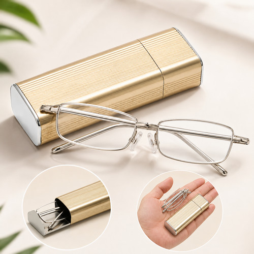Foldable reading glasses metal - foldable,