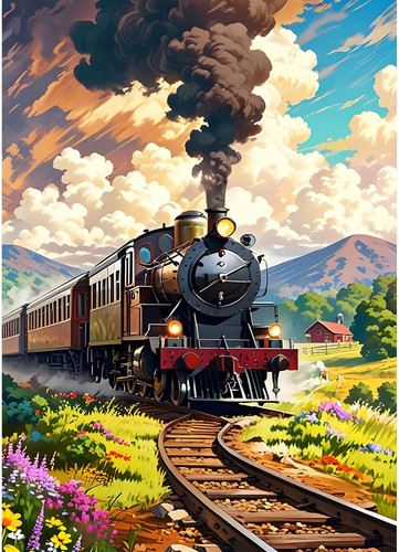 Steam train diamond painting - train,