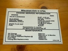 Mitsubishi Label. Evo VI CP9A
