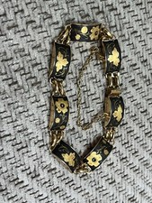 DAMASCENE BRACELET WITH SAFETY CHAIN.