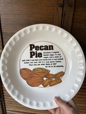Vintage Pecan Pie Recipe Plate