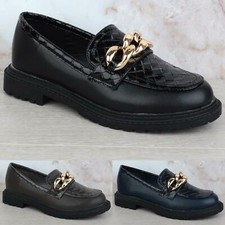 WOMENS LADIES LOW HEEL GOLD