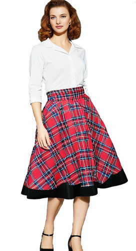Red tartan 1950s vintage - tartan,
