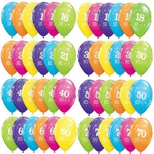6 Pack 11" Inch Qualatex Assorted Colours Helium Quality Balloons 13-70 Party
