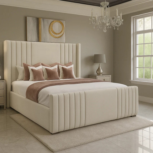 Linestyle wing upholstered bed - linestyle,