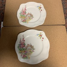 Vintage 'PAREEK' by Johnson Bros' 6” floral side plates 