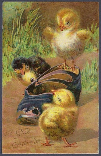 Easter greetings with chicks - greetings,