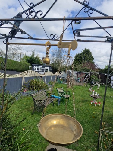Vintage brass hanging balance - hanging,