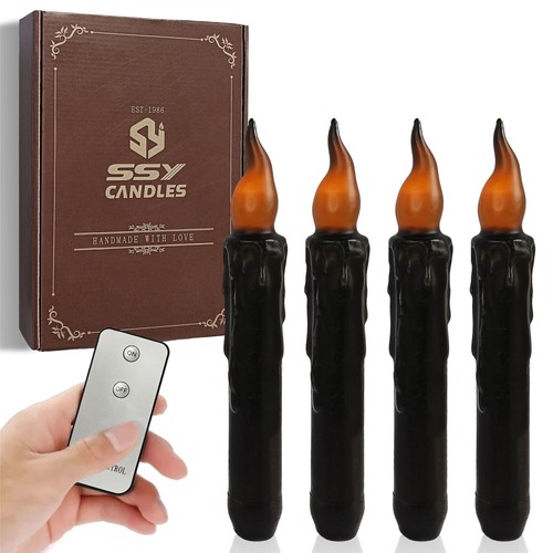Black candlesticks flameless - black,