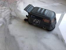 VW Kool Kombi Micro Drag Bus Moon Eyes Hot Wheels Car Grey Made in Malaysia
