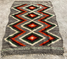 Vintage Handmade Traditional Navajo Turkish Kilim Floor Rug Carpet 205x135 cm