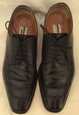 Stemar Mens Oxford Shoes Black 8.5 UK Leather Grain Formal Lace Up