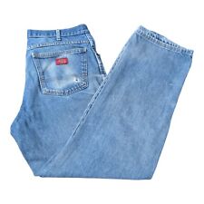 Dickies Mens Worn Distressed Blue Straight Jeans- Size W34 L30 See Photos