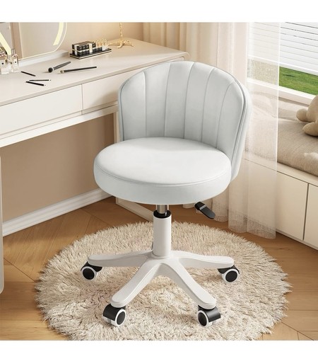 Small round rolling desk chair - desk,