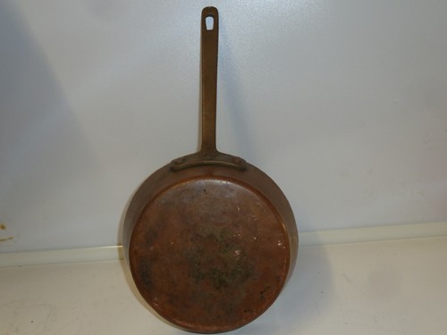 Antique copper hammered pan - antique,